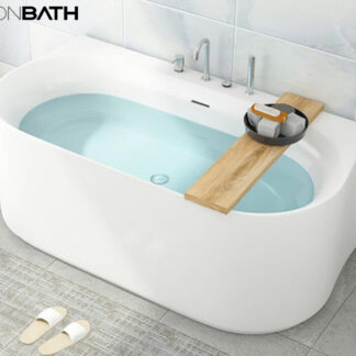 ORTONBATH™ Acrylic Freestanding Contemporary Soaking Bathtub with overflow white  OTVEN001