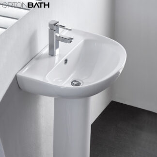 ORTONBATH™  UK Europe Hot selling Middle East Bathroom Ceramic Floor Standing Full Pedestal Vanity hand Wash Basin