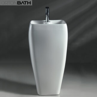 ORTONBATH™ Art Designer Square Bowl Middle East Bathroom Ceramic Floor Standing Pedestal Vanity Wash Basin Price