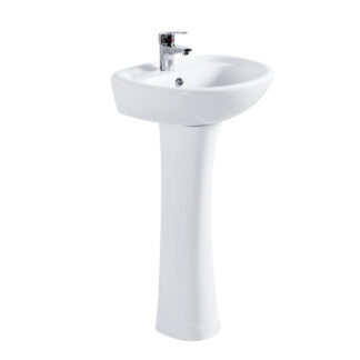 ORTONBATH™ small size single tap hole classic Bathroom Ceramic Floor Standing Pedestal Vanity Wash Basin Price