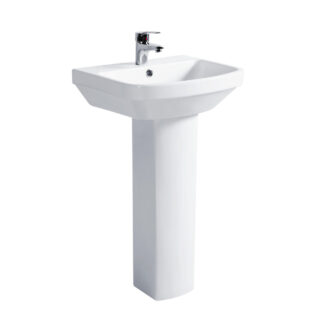 ORTONBATH™  Europe Economical Cloakroom Rectangular Bowl Bathroom Ceramic Floor Standing Pedestal Vanity Wash Basin OTON136