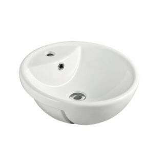 ORTONBATH™ Bathroom Ceramic Round Art fold edge hair hand Salon marble designer semi-recessed cabinet wash basins hand basin
