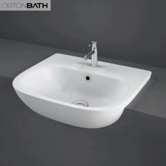 ORTONBATH™ Oval Bathroom Ceramic Art hair hand Salon marble designer semi-recessed wash basins hand basin ceramic Semi recessed