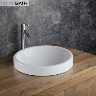 ORTONBATH™ Bathroom Ceramic  Salon marble designer semi-recessed wash basins hand basin ceramic with vanity recessed basin