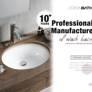 ORTONBATH™ Bathroom Under mount Oval Ceramic hair Salon marble designer vanity cabinet wash basins hand basin OTHY1605