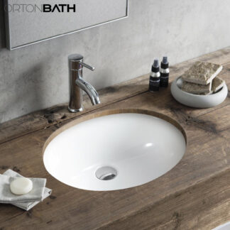 ORTONBATH™ Bathroom Under mount Oval Ceramic hair Salon marble designer vanity cabinet wash basins hand basin OTHY1605