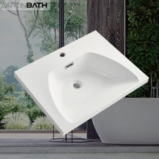 ORTONBATH™ New Rectangular Trapezoid Cabinet Single bowl Small Bathroom Resin Gel coat Artificial Stone Hand Vanity Wash Basin