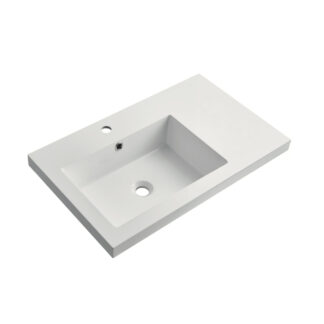 ORTONBATH™ Middle Edge Rectangular Cabinet Countertop Single bowl Bathroom Resin Gel coat Artificial Stone Hand Vanity Wash Basin