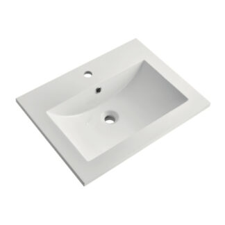 ORTONBATH™ Rectangular thin edge Bathroom Cabinet Single bowl Bathroom Resin Gel coat Artificial Stone Hand Vanity Wash Basin