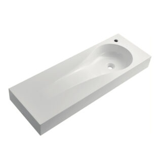 ORTONBATH™ Rectangular Thick Edge Table top Cabinet Countertop Bathroom Resin Artificial Stone Hand Embedded Vanity Wash Basin