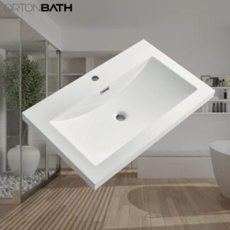 ORTONBATH™ Above counter Middle Thin Edge Table top Cabinet Countertop Bathroom Ceramic Hand Embedded Vanity Wash Basin