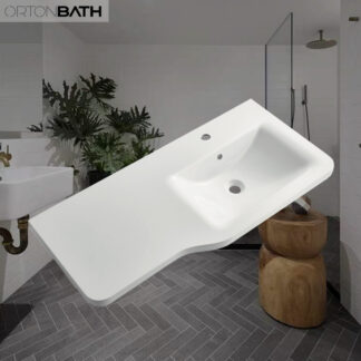 ORTONBATH™ Irregular shape thin edge Bathroom Cabinet Single bowl Bathroom Resin Gel coat Artificial Stone Hand Vanity Wash Basin