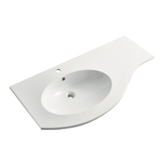 ORTONBATH™ D shape art thin edge Bathroom Cabinet Single bowl Bathroom Resin Gel coat Artificial Stone Hand Vanity Wash Basin