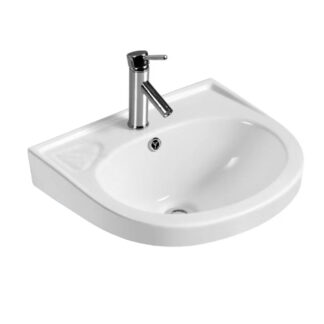 ORTONBATH™ D shape Bathroom Wall Hung Hair Hand Ceramic Salon Wash Basins Wall mounted Ceramic wash hand basin with cheap price