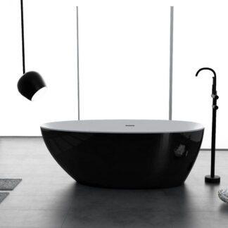 ORTONBATH™ Acrylic Freestanding Contemporary Soaking Bathtub with overflow white  OTBOS003