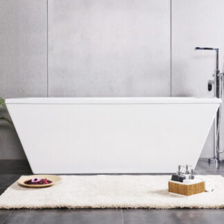 ORTONBATH™ Acrylic Freestanding Contemporary Soaking Bathtub with overflow white  OTBSA001