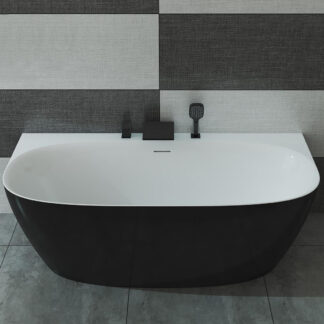 ORTONBATH™ Acrylic Freestanding Contemporary Soaking Bathtub with overflow white  OTMIL002