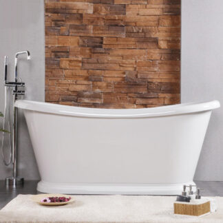 ORTONBATH™ Acrylic Freestanding Contemporary Soaking Bathtub with overflow white  OTREG001