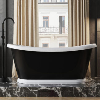 ORTONBATH™ Acrylic Freestanding Contemporary Soaking Bathtub with overflow white  OTREG002