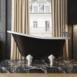 ORTONBATH™ Acrylic Freestanding Contemporary Soaking Bathtub with overflow white  OTRL002