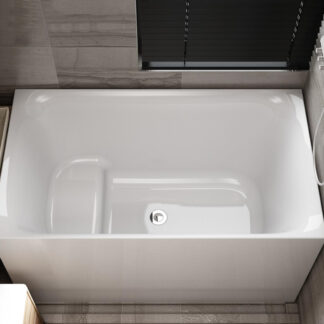 ORTONBATH™ Acrylic Freestanding Contemporary Soaking Bathtub with overflow white  OTROM001