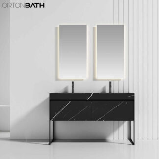 ORTONBATH™ Floor Mount Bathroom Vanity Set Bathroom Oval Mirror,  Plywood base Melamine surface Cabinet Set   OTWBL9103