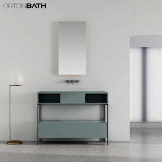 ORTONBATH™ Floor Mount Bathroom Vanity Set Bathroom Oval Mirror,  Plywood base Melamine surface Cabinet Set   OTWBL9605