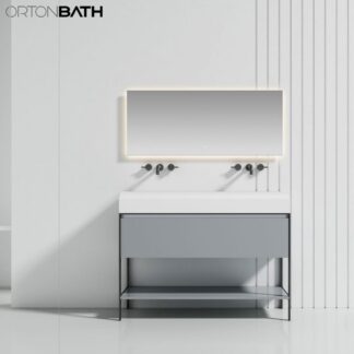 ORTONBATH™ Floor Mount Bathroom Vanity Set Bathroom Oval Mirror,  Plywood base Melamine surface Cabinet Set   OTWBL9302