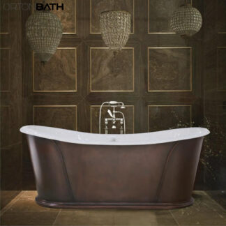 CAST IRON Modern Bathroom Freestanding Soaking SPA Tub with Drain and overflow ORTONBATH™ Pedestal Bathtub OTNH1022-4