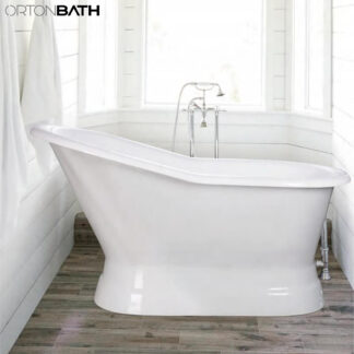 CAST IRON Modern Bathroom Freestanding Soaking SPA Tub with Drain and overflow ORTONBATH™ Pedestal Bathtub OTNH1024