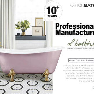 CAST IRON Modern Bathroom Freestanding Soaking SPA Tub with Drain and overflow ORTONBATH™ Pedestal Bathtub OTNH1031