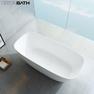 ORTONBATH™ Freestanding Soaking Solid Surface Bathtub   OTSW8058