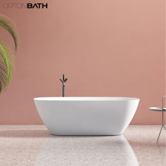 ORTONBATH™ Freestanding Soaking Solid Surface Bathtub   OTSW8602