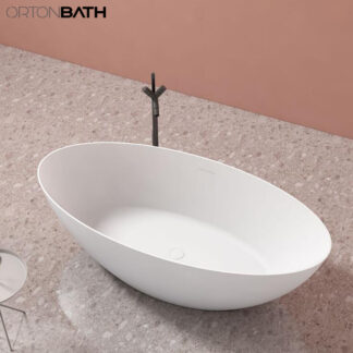 ORTONBATH™ Freestanding Soaking Solid Surface Bathtub   OTSW8612