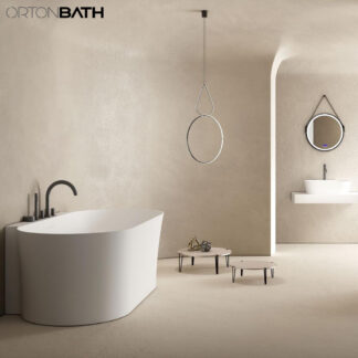 ORTONBATH™ Freestanding Soaking Solid Surface Bathtub   OTSW8620