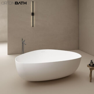 ORTONBATH™ Freestanding Soaking Solid Surface Bathtub   OTSW8660