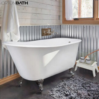 CAST IRON Modern Bathroom Freestanding Soaking SPA Tub with Drain and overflow ORTONBATH™ Pedestal Bathtub OTNH1015