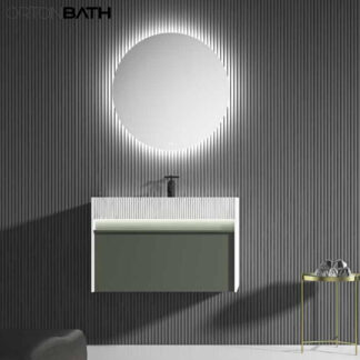 ORTONBATH™ Wall Mount Bathroom Vanity Set Bathroom Oval Mirror,  Plywood base Melamine surface Cabinet Set   OTBL0611