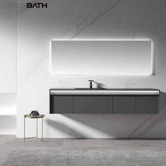 ORTONBATH™ Wall Mount Bathroom Vanity Set Bathroom Oval Mirror,  Plywood base Melamine surface Cabinet Set