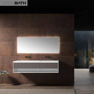 ORTONBATH™ Wall Mount Bathroom Vanity Set Bathroom Oval Mirror,  Plywood base Melamine surface Cabinet Set   OTBL0016