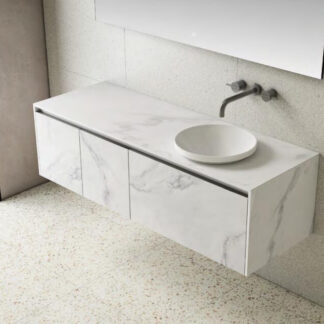 ORTONBATH™ Wall Mount Bathroom Vanity Set Bathroom Oval Mirror,  Plywood base Melamine surface Cabinet Set   OTW5815