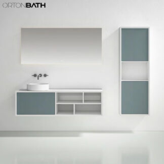 ORTONBATH™ Wall Mount Bathroom Vanity Set Bathroom Oval Mirror,  Plywood base Melamine surface Cabinet Set   OTBL0818