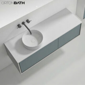 ORTONBATH™ Wall Mount Bathroom Vanity Set Bathroom Oval Mirror,  Plywood base Melamine surface Cabinet Set   OTBL0813