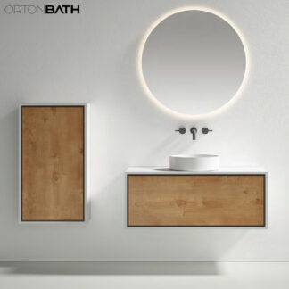 ORTONBATH™ Wall Mount Bathroom Vanity Set Bathroom Oval Mirror,  Plywood base Melamine surface Cabinet Set   OTBL0811
