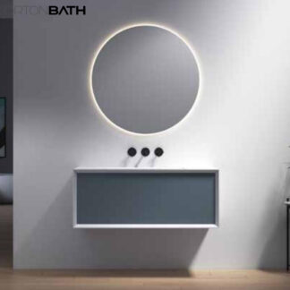 ORTONBATH™ Wall Mount Bathroom Vanity Set Bathroom Oval Mirror,  Plywood base Melamine surface Cabinet Set   OTBL2501