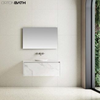 ORTONBATH™ Wall Mount Bathroom Vanity Set Bathroom Oval Mirror,  Plywood base Melamine surface Cabinet Set   OTW5811