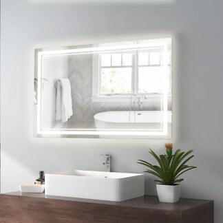 ORTONBATH™  LED Bathroom Mirror Light Vanity Dimmer Anti Fog Makeup 3000K High Lumen CRI90 Warm White Lights Dimmable Memory Touch Button IP54 Waterproof Square Round