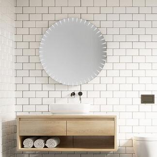 ORTONBATH™ FRAMLESS LED Bathroom Mirror Front and Backlit Vanity Mirror Wall Mounted Anti-Fog Dimmable Memory Function Mirror with Smart Touch Button Waterproof and Shatter-Proof and IP54 Waterproof