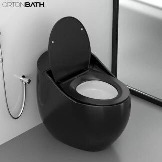 Middle East WC BATHROOM One-Piece EGG SHAPE Bowl Toilet ORTONBATH™ Dual-Flush 4/6L PER FLUSH OTM2001 P TRAP 180MM S TRAP 250MM WITH SEAT COVER