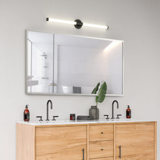 ORTONBATH™ 24“x36” Bathroom Mirror Rectangular Wall Mirror Metal Frame Hanging Mirrors Horizontal or Vertical Hangs Simplicity Decor for Bedroom Living Room Bathroom Entryway, Black/GOLD /SILVER